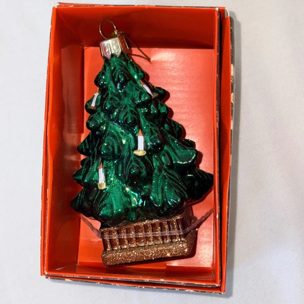 John Derian Target Glass Christmas Tree Ornament 2025 Dated‎ Green  4.25